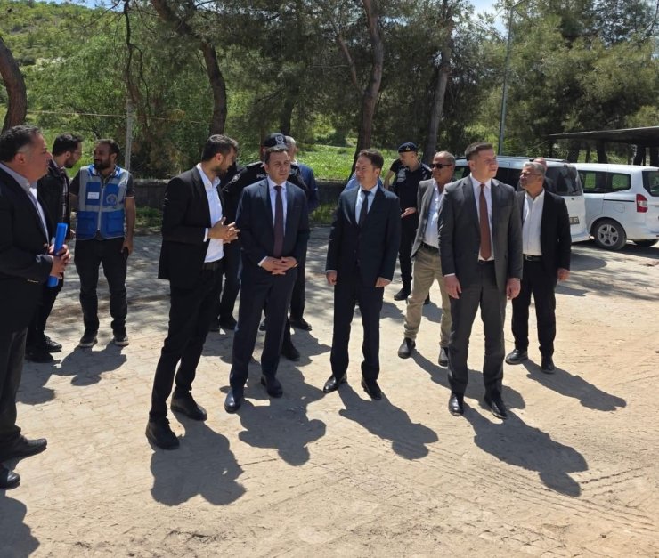 Kaymakam Algın, yapımı devam eden okul inşaatını inceledi