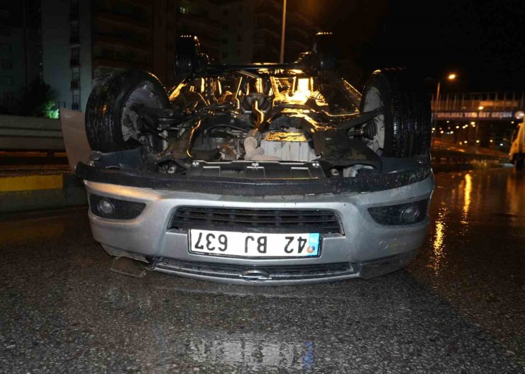 Alkollü sürücünün kullandığı otomobil takla attı