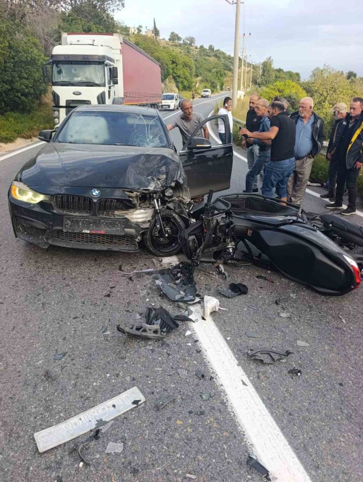 Otomobil ile motosiklet çarpıştı: 2 yaralı