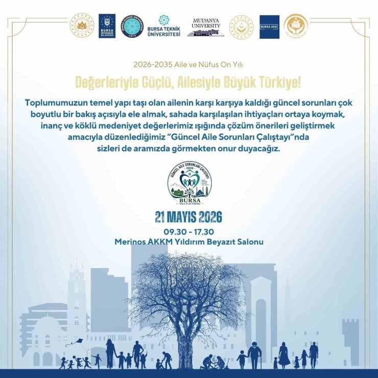 Bursa’da ’Güncel Aile Sorunları Çalıştayı’ düzenlenecek