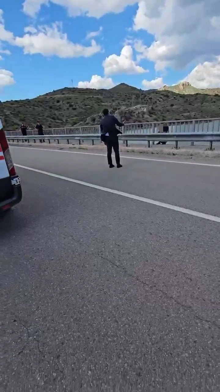 Viyadükten atlamak isteyen şahsı kaymakam ikna etti