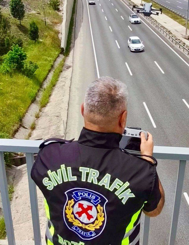 Bilecik’te drone destekli trafik denetimi