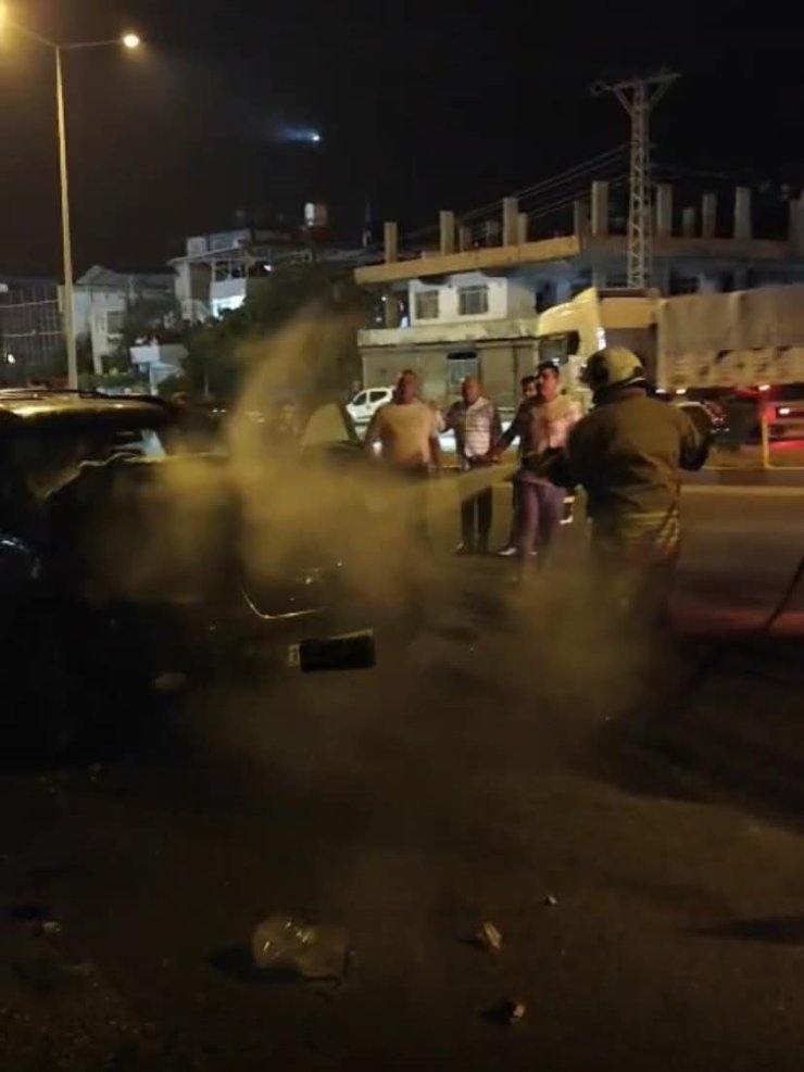 Belen’de otomobil yangını