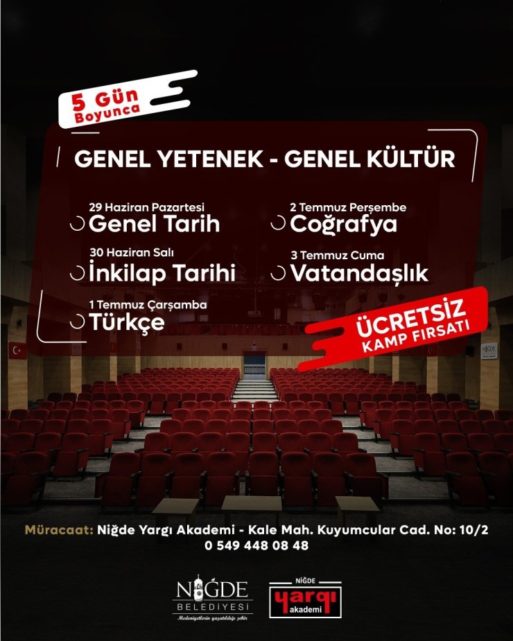 Niğde Belediyesi’nden KPSS adaylarına büyük destek