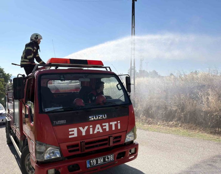 Çorum’da otluk alanda çıkan yangın söndürüldü