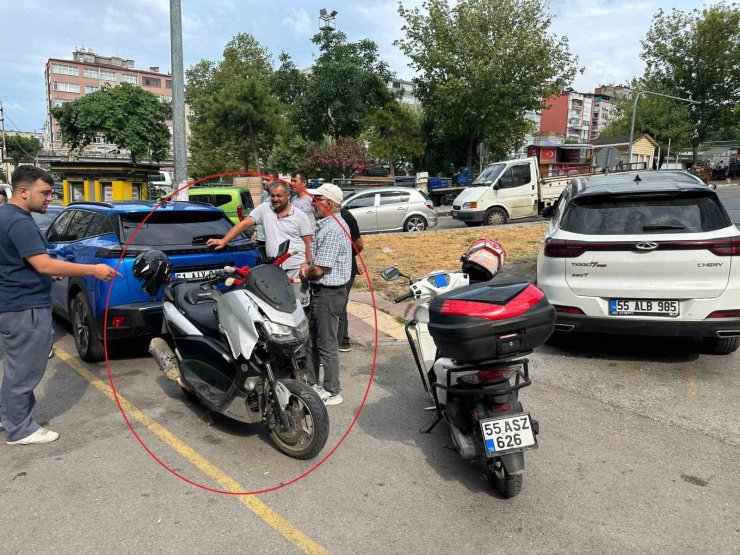 Samsun’da motosiklet ile ticari taksi çarpıştı