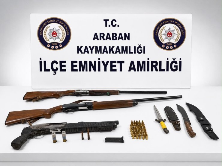 Gaziantep’te 3 adet ruhsatsız tüfek ele geçirildi: 1 gözaltı