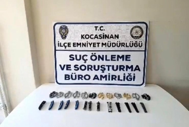 Kayseri’de yasaklı bıçak operasyonu: Çok sayıda sustalı ve muşta ele geçirildi