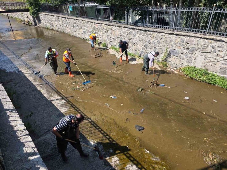 Alabalık deresi Belediye ekiplerince temizlendi