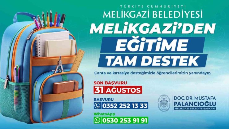 Melikgazi Belediyesi’nden öğrencilere kırtasiye desteği