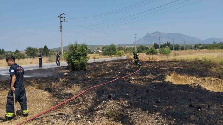 Datça’da kuru ot yangını büyümeden söndürüldü