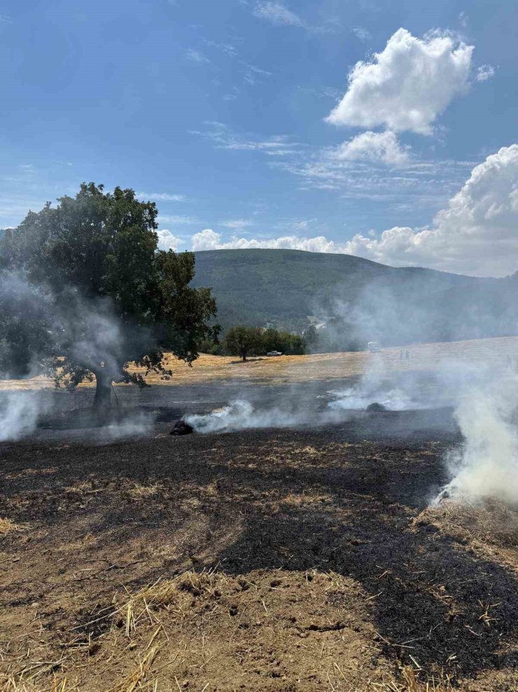 Bolu’da balya makinesinden çıkan kıvılcımlar yangına neden oldu