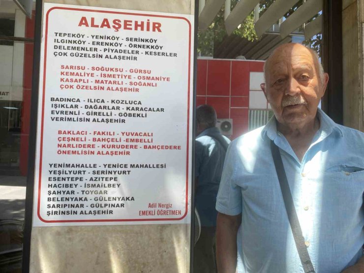 Emekli öğretmen, Alaşehir’in 51 mahallesini şiirde buluşturdu