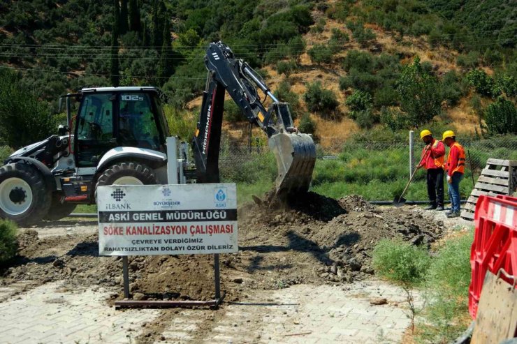 Söke’de kanalizasyon çalışması devam ediyor