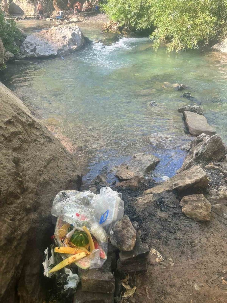 Piknik alanına bırakılan çöpler vatandaşın tepkisine yol açtı