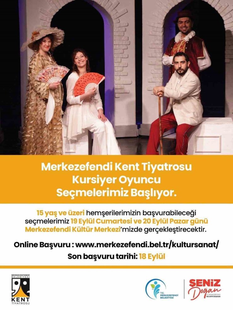 Merkezefendi kent tiyatrosu’nda kurs ve seçmeler için başvurular başladı