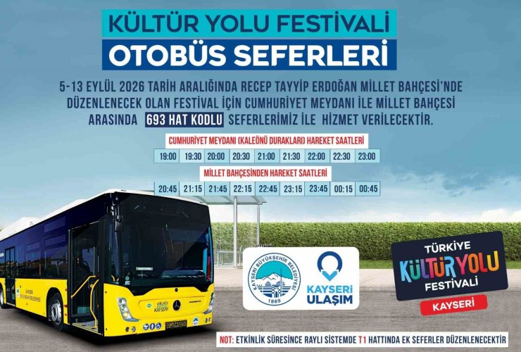 Kültür Yolu Festivali’ne özel ulaşım hizmeti