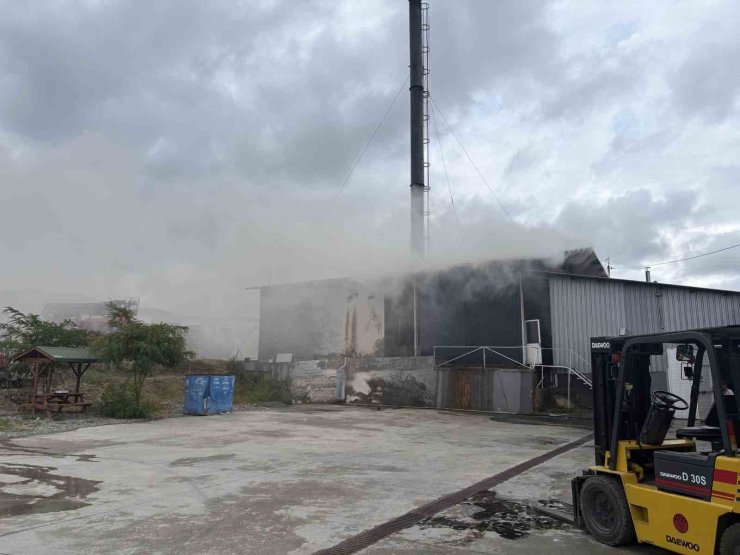 Kastamonu’da süt fabrikasının talaş silosunda çıkan yangın söndürüldü
