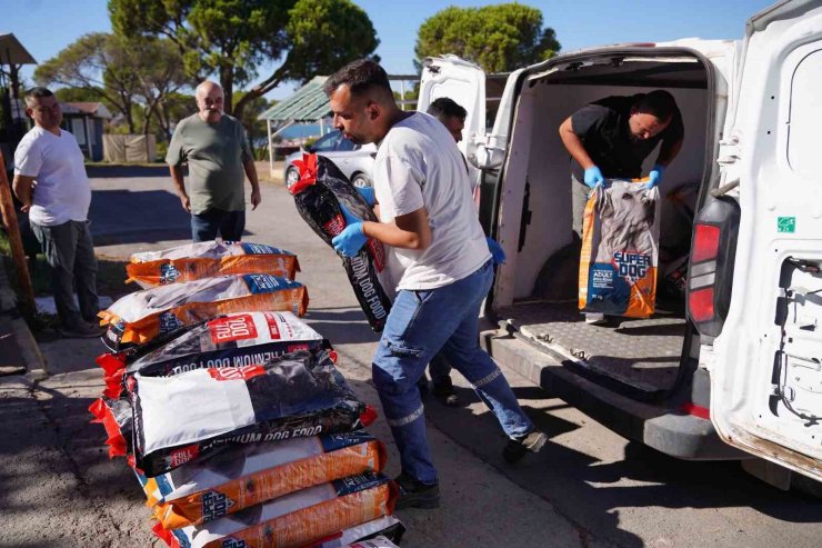Ayvalık’ta can dostlar için yaklaşık 1 ton mama toplandı