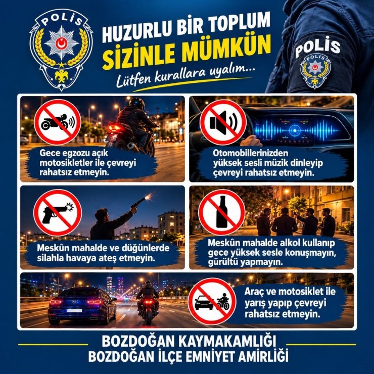 Bozdoğan’da emniyetten huzur ve trafik güvenliği için uyarılarda bulundu