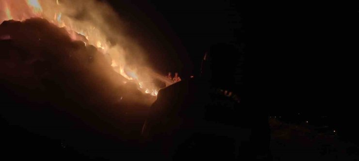 Erzurum’da korkutan yangın: 500 saman balyası kül oldu