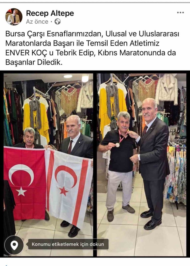 Kıbrıs Maratonu öncesi Bursalı Veteran atlete anlamlı ziyaret
