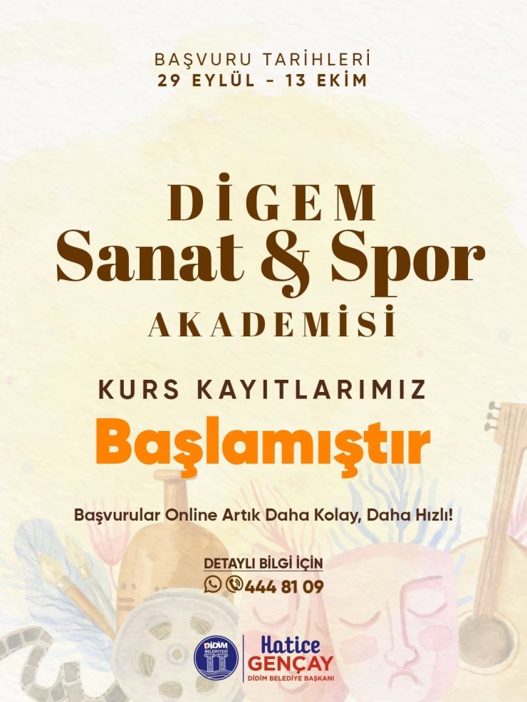 Didim Belediyesi DİGEM Sanat ve Spor Akademisi’nde kurs kayıtları başladı