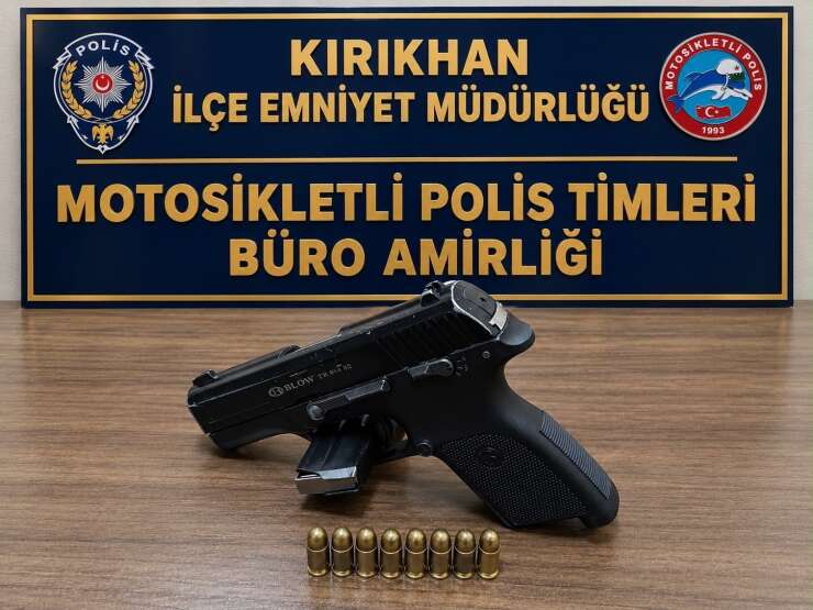 Kırıkhan’da ruhsatsız tabanca ve fişek ele geçirildi