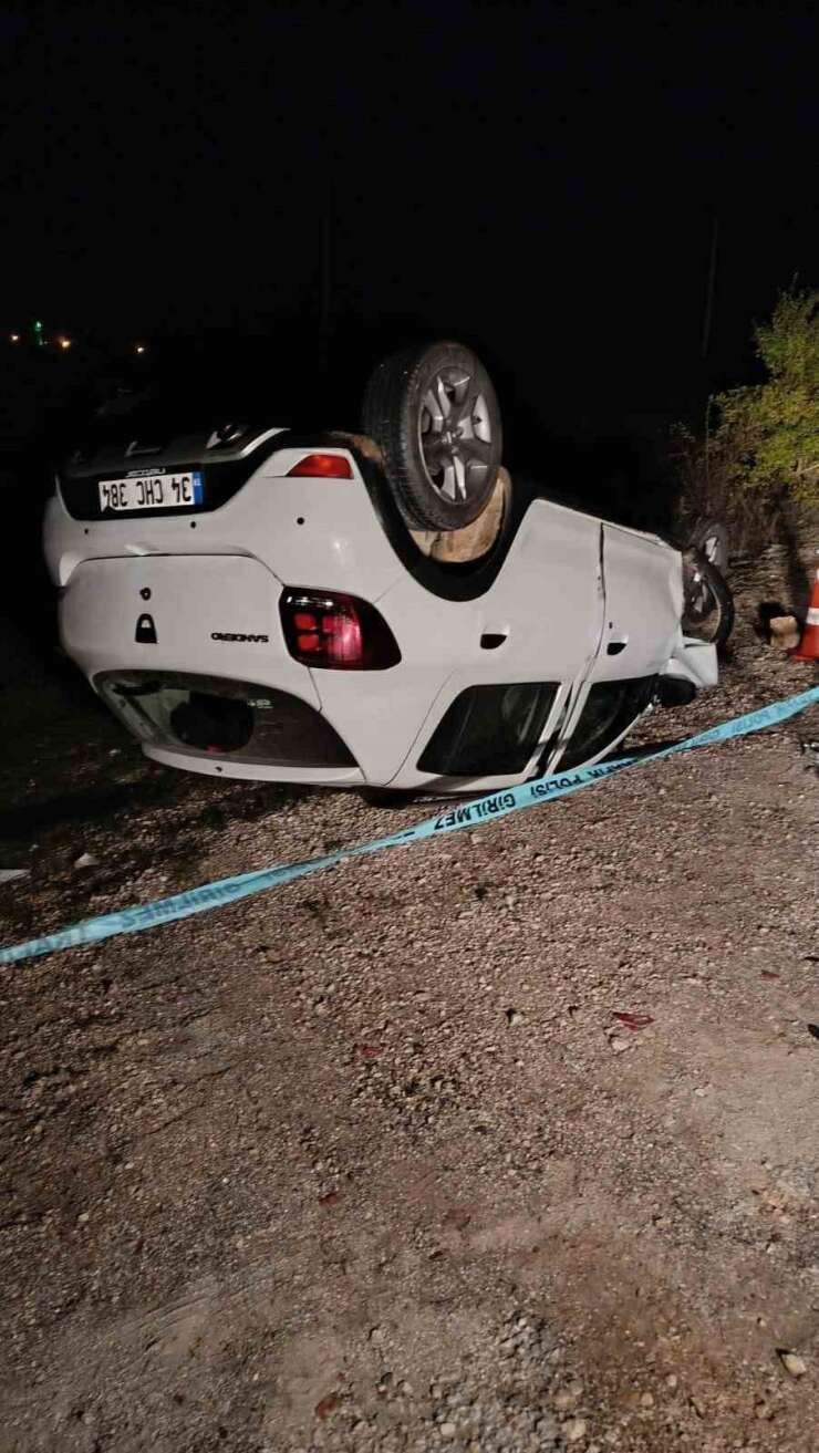 Takla atan otomobilin sürücüsü yaralandı