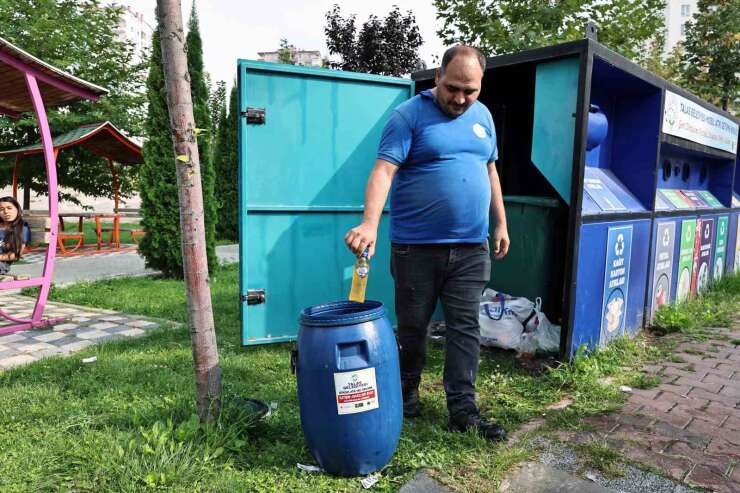 Talas’ta atık yağlar toplanıyor çevre korunuyor