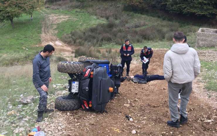 Erdek’te ATV devrildi: 2 yaralı
